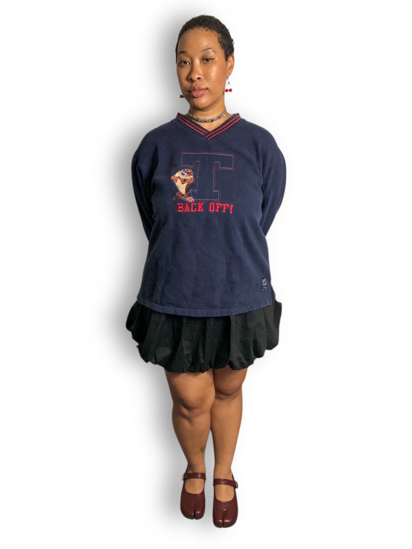 Y2K Looney Tunes Navy Blue Taz the Tasmanian Devil Sweatshirt (2X/3X)