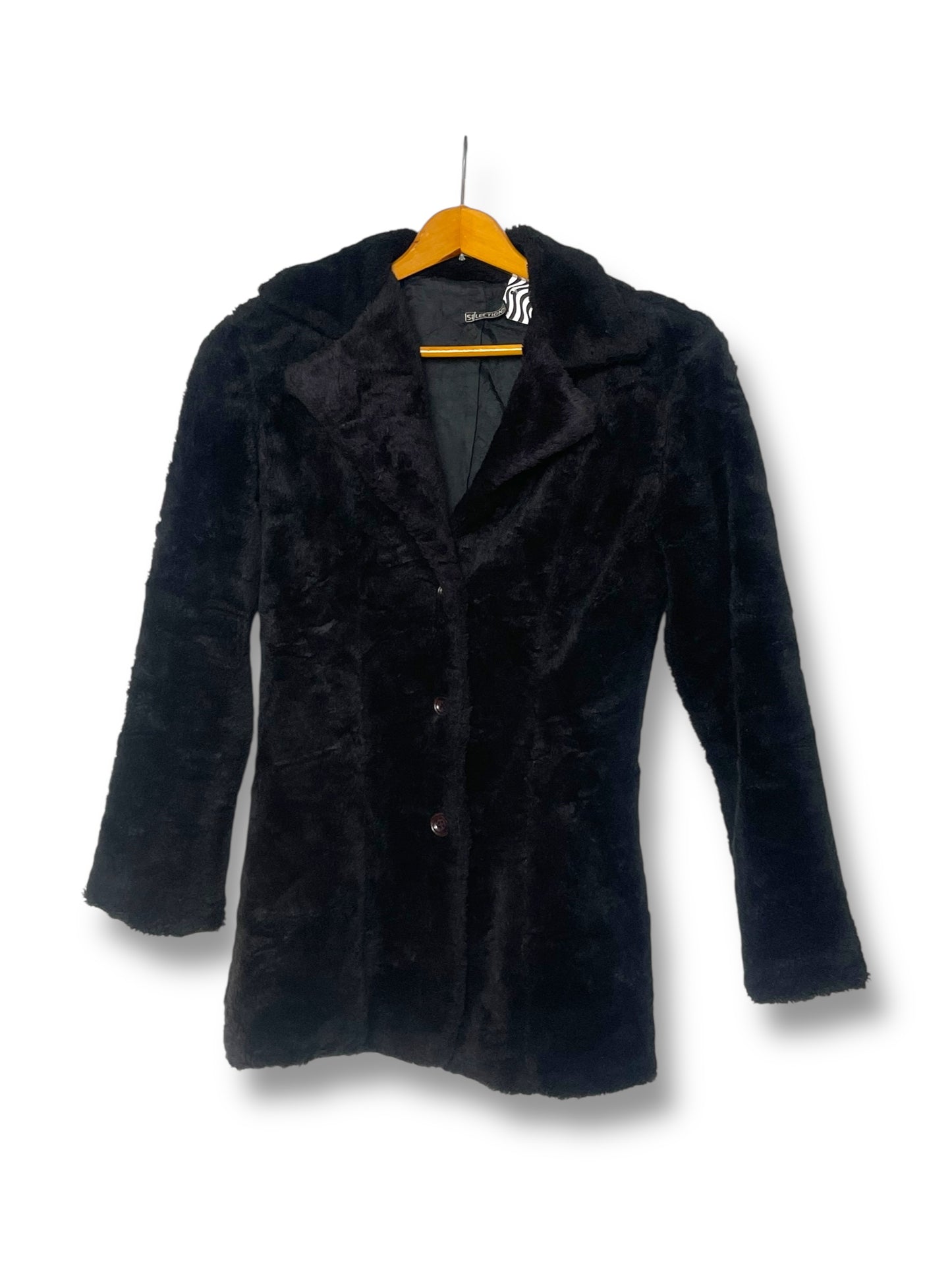 Vintage Selections Black Faux Fur Jacket (S/M)