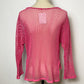 Vintage Pink Fishnet Long Sleeve Top (L/XL)