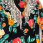 90’s Carole Little Black Floral Print Blouse (M)
