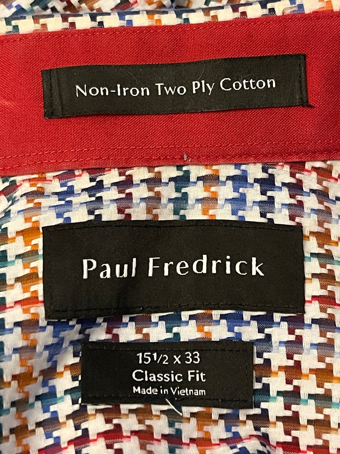 Y2K/Modern Paul Fredrick Rainbow Houndstooth Button Down Shirt (M/L)