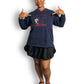 Y2K Looney Tunes Navy Blue Taz the Tasmanian Devil Sweatshirt (2X/3X)