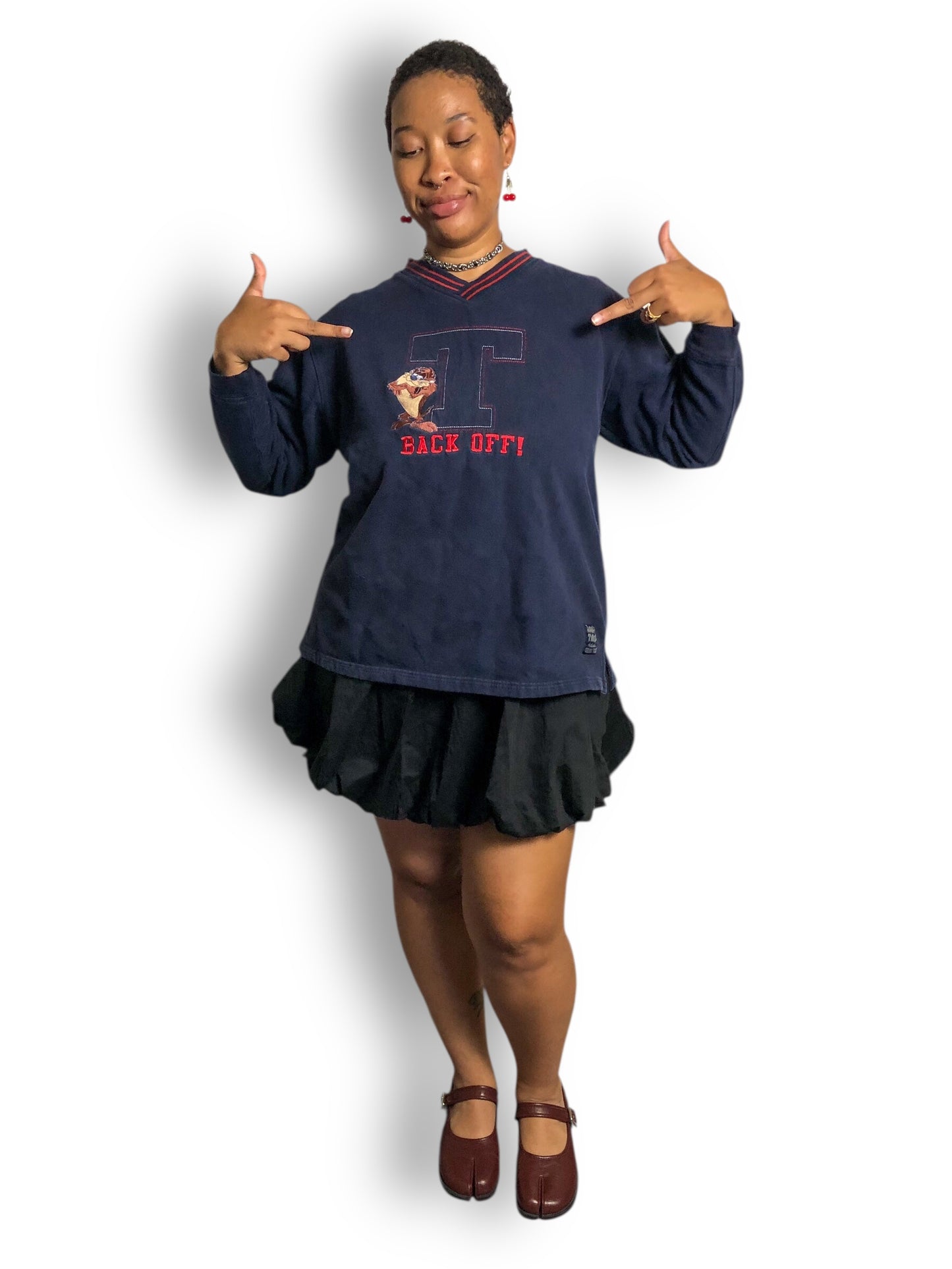 Y2K Looney Tunes Navy Blue Taz the Tasmanian Devil Sweatshirt (2X/3X)