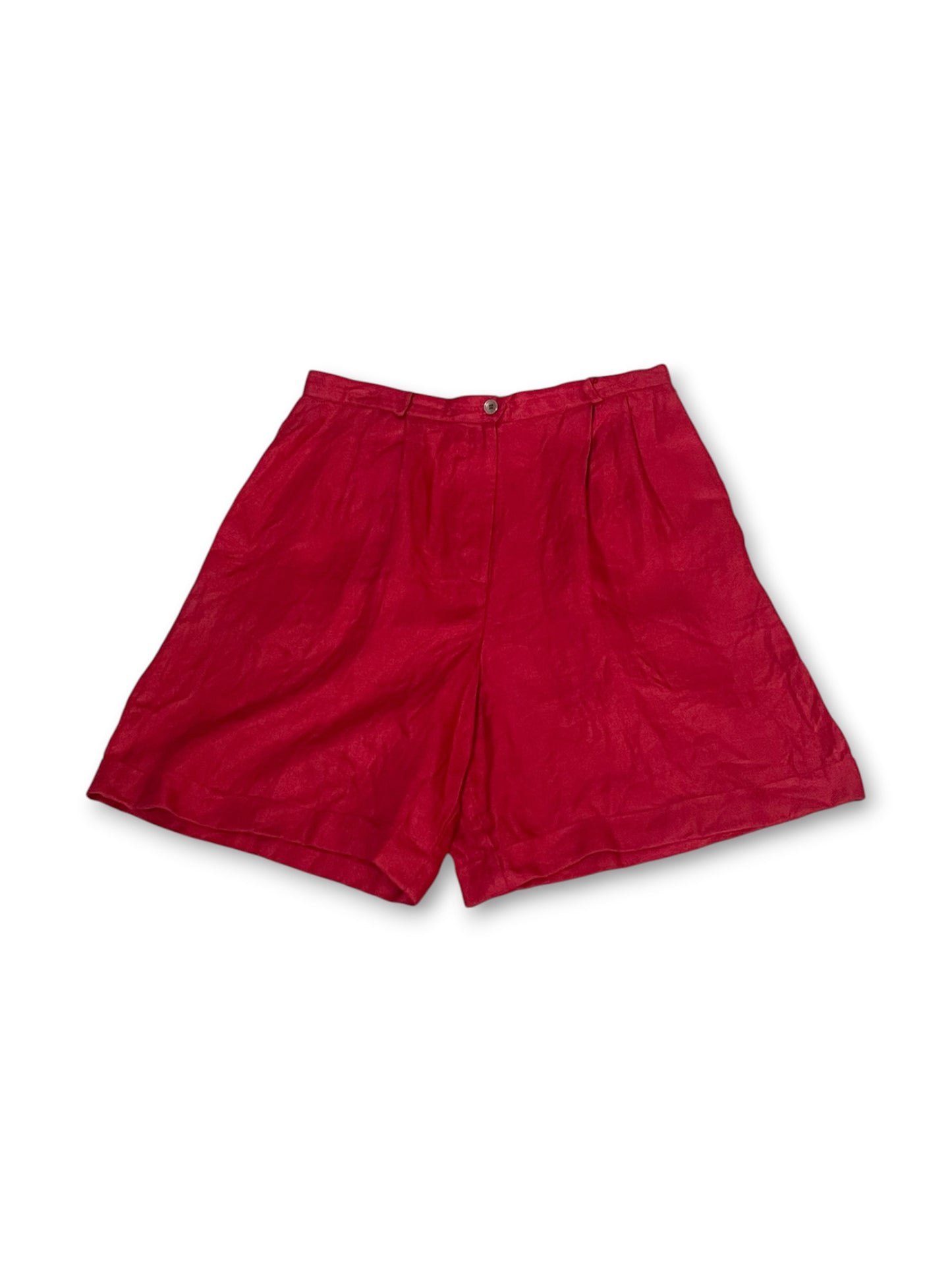 90’s/Y2K Red Retro Pleated Shorts (L)