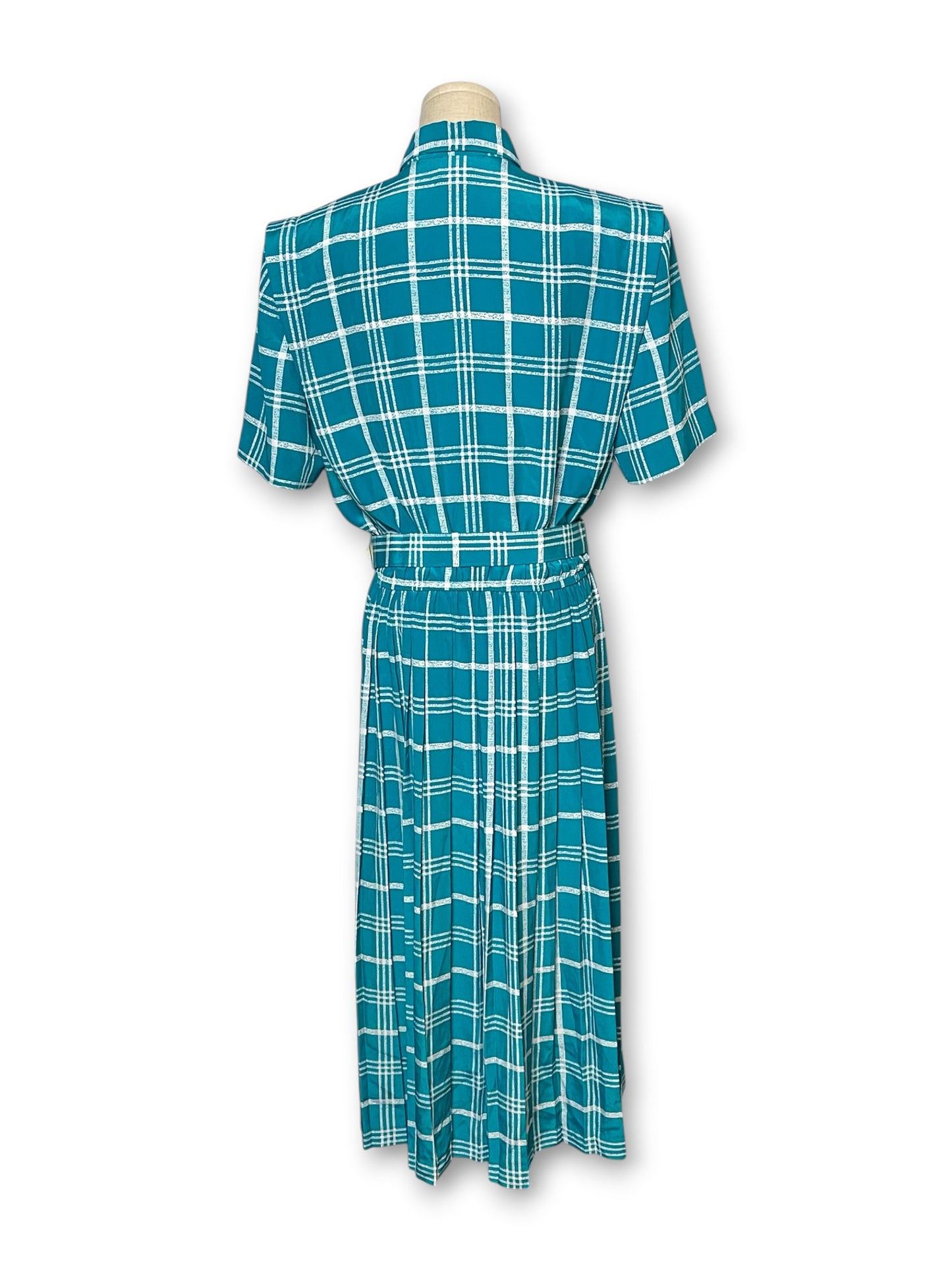 80’s Retro Plaid Secretary Dress (L/XL)