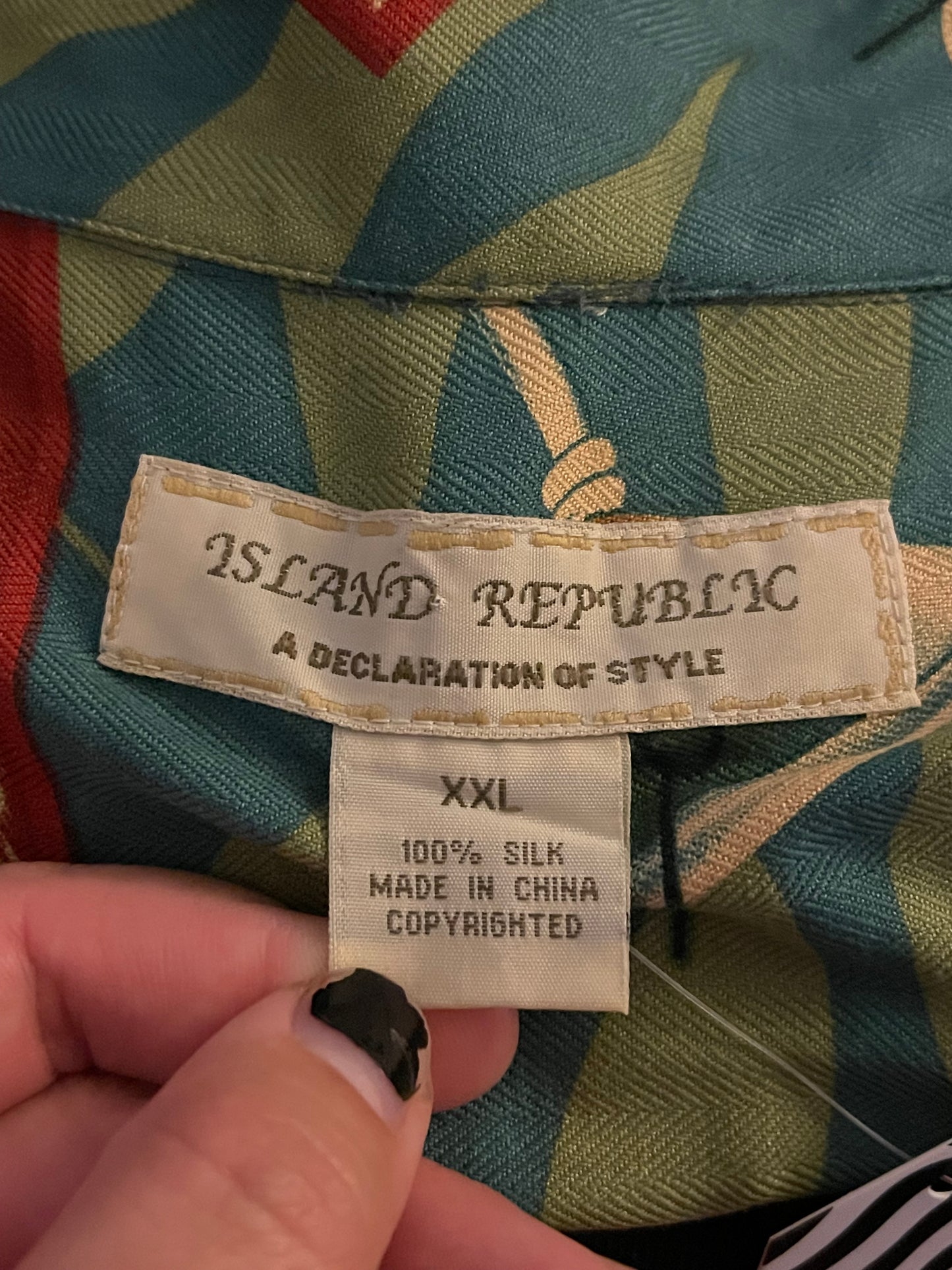 90’s/Y2K Island Republic Martini Print Hawaiian Shirt (2X/3X)