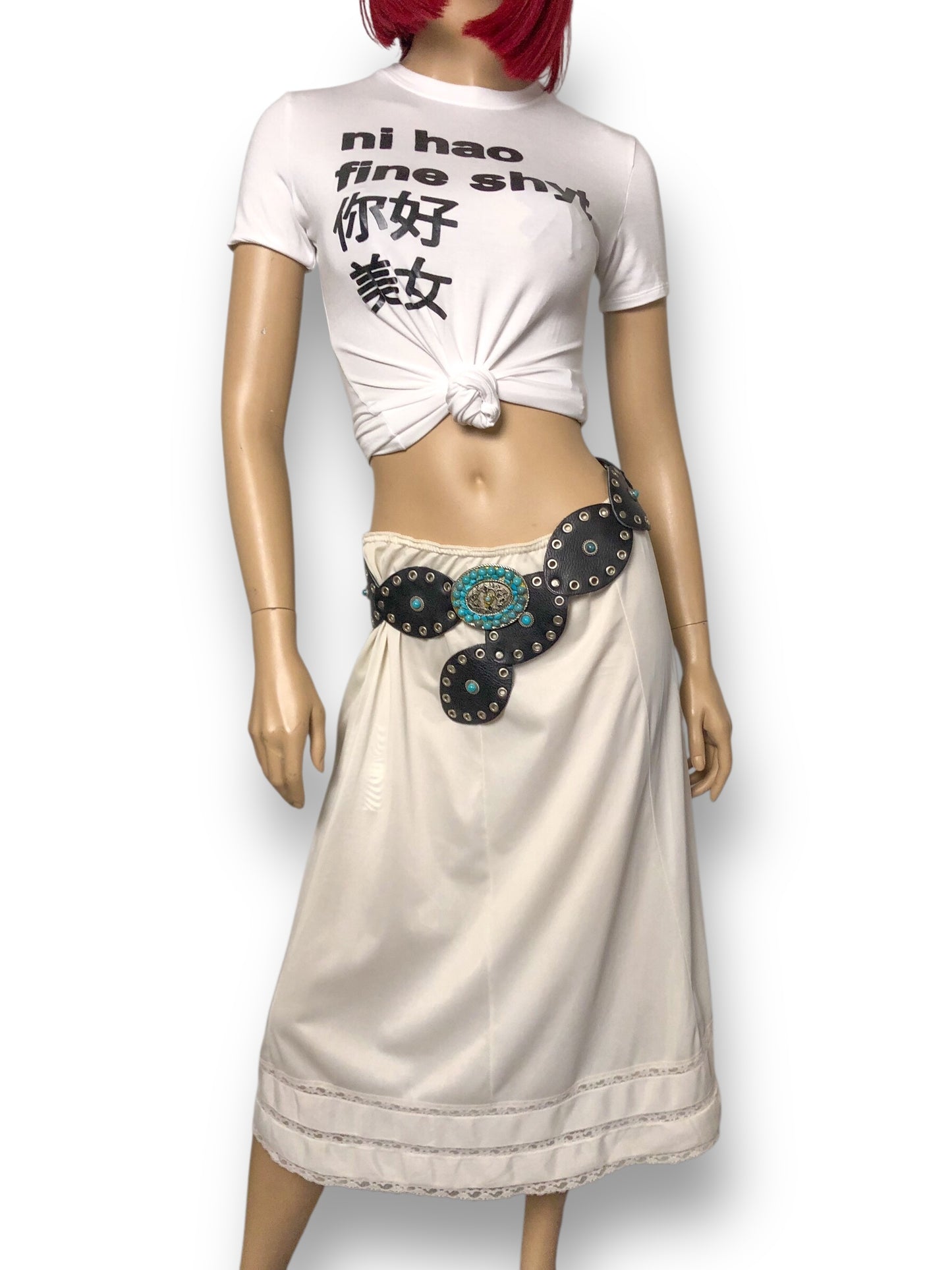 60’s/70’s JCPenney White Slip Skirt (L)