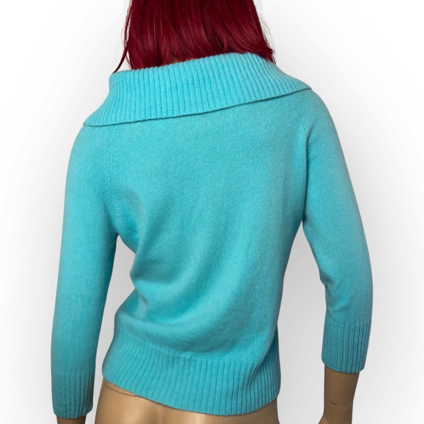 90’s/Y2K Lord & Taylor Turquoise Blue Cashmere Sweater (L)