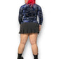 Y2K/Modern Blue Leopard Print Velvet Shirt (L/XL)