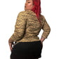 90’s/Y2K Kathie Lee Tan Chenille Embroidered Long Sleeve Top (XL)