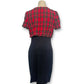 90’s Tartan Plaid Pencil Dress (XS/S)