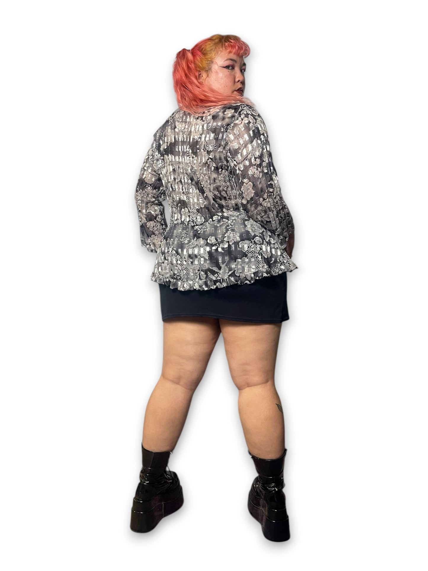 90’s/Y2K Pleated Sheer Blouse (2X)