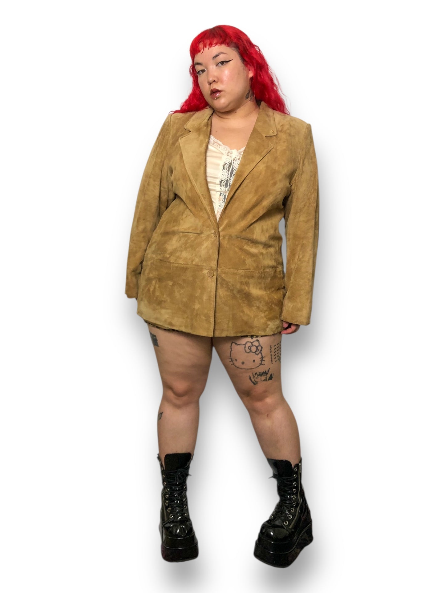 80’s Charter Club Khaki Leather Blazer (2X)