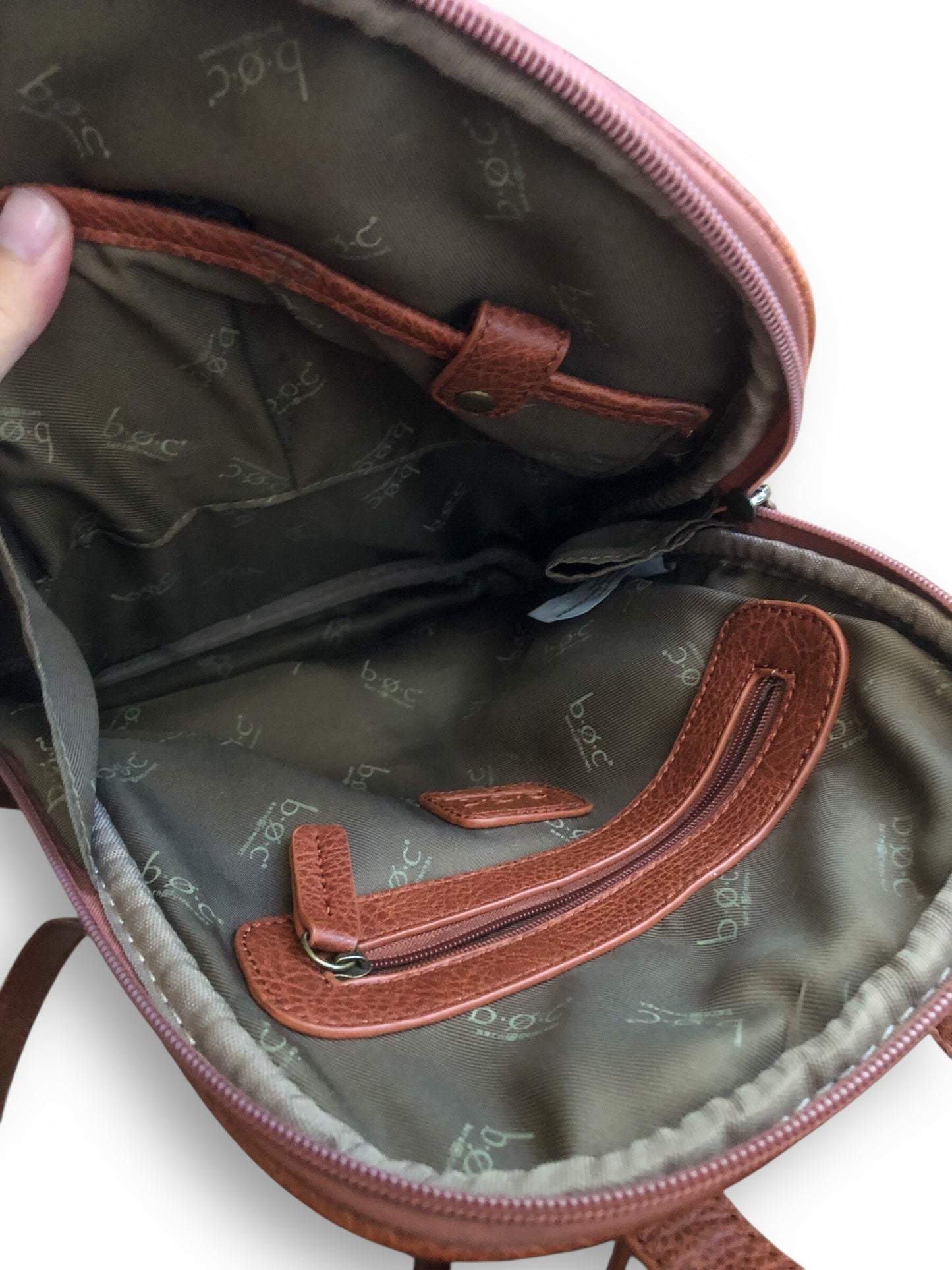 90’s b.o.c. Born Concepts Chestnut Faux Leather Mini Backpack