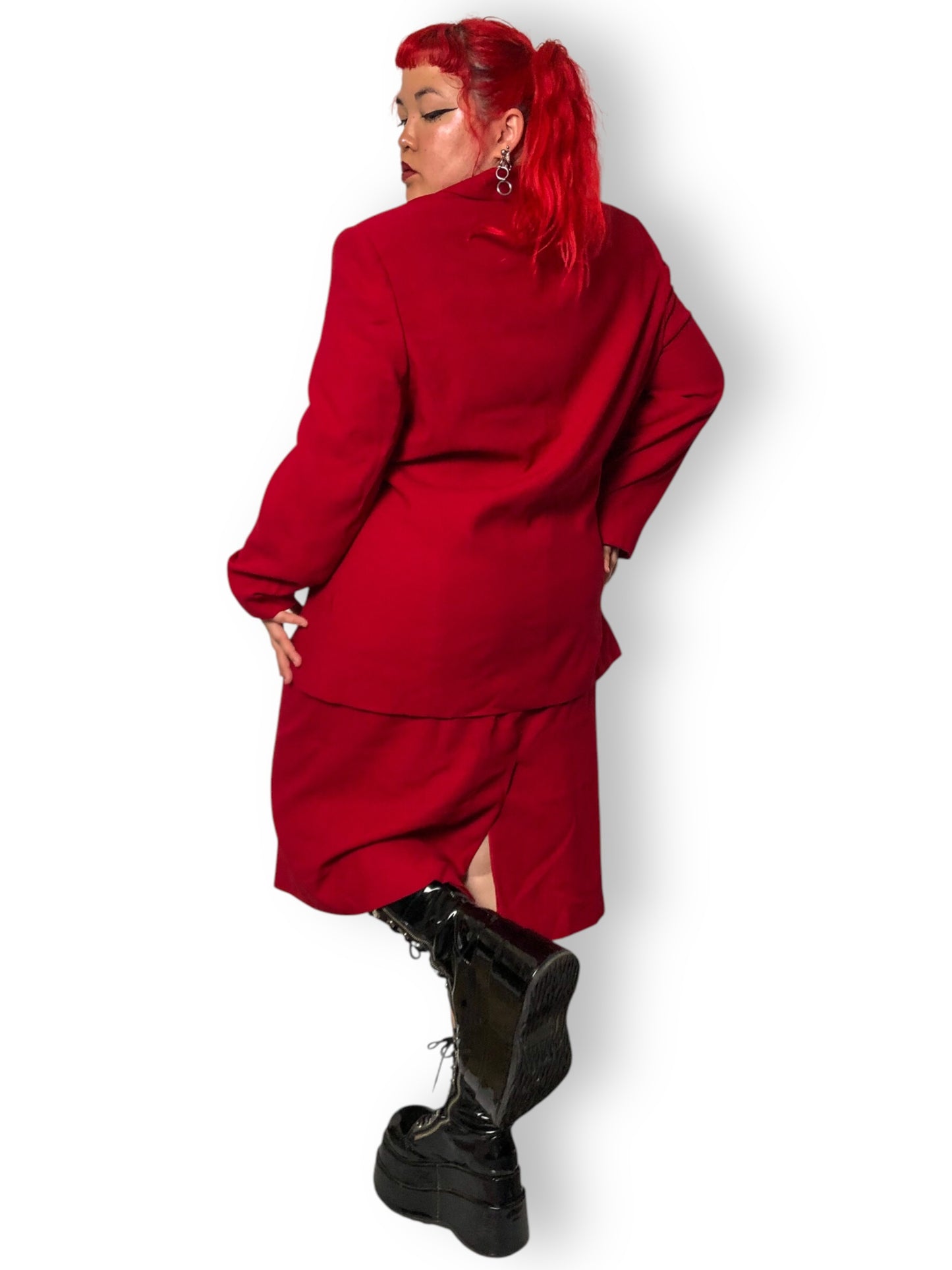 90’s/Y2K Kasper II for August Max Woman Red Skirt Suit (2X)