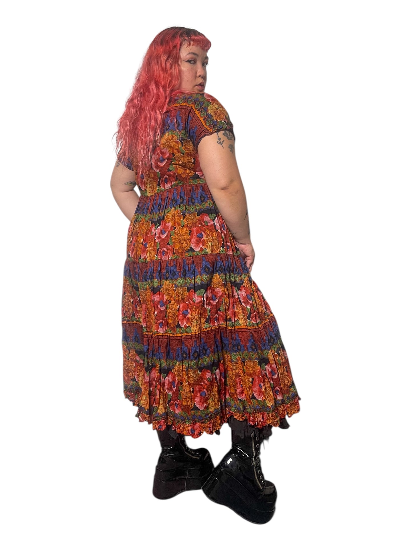 90’s/Y2K Boho Print Maxi Dress (XL/1X)