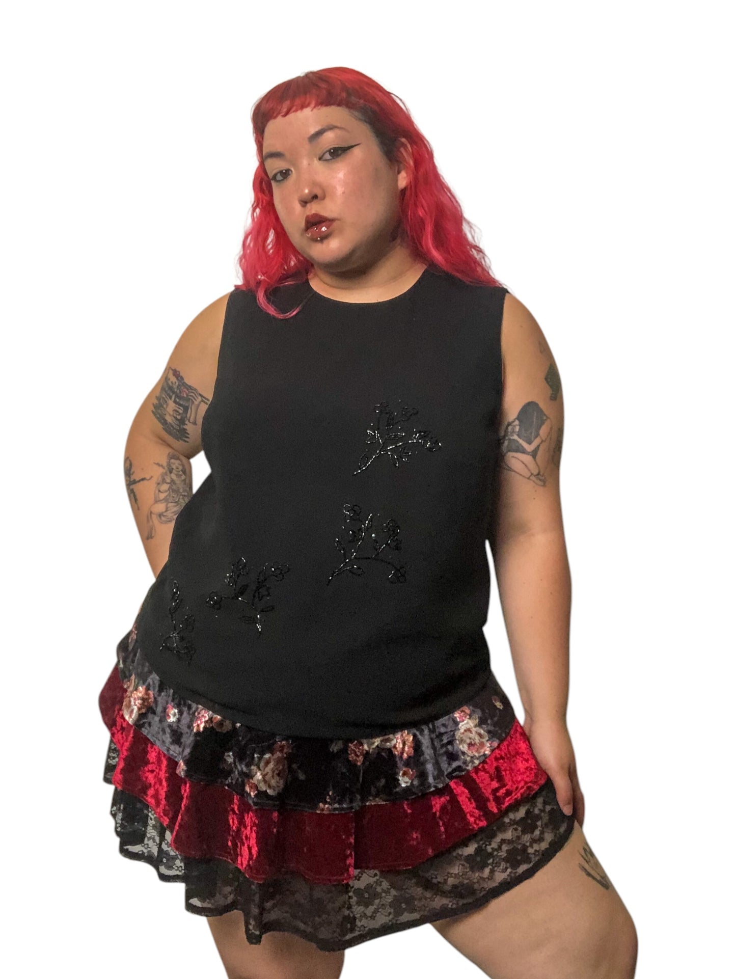 90’s After Dark Mesh Layered Tank Top (2X)