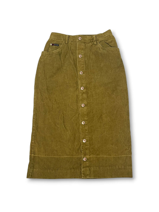 90’s/Y2K Olive Corduroy Midi Skirt (S/M)