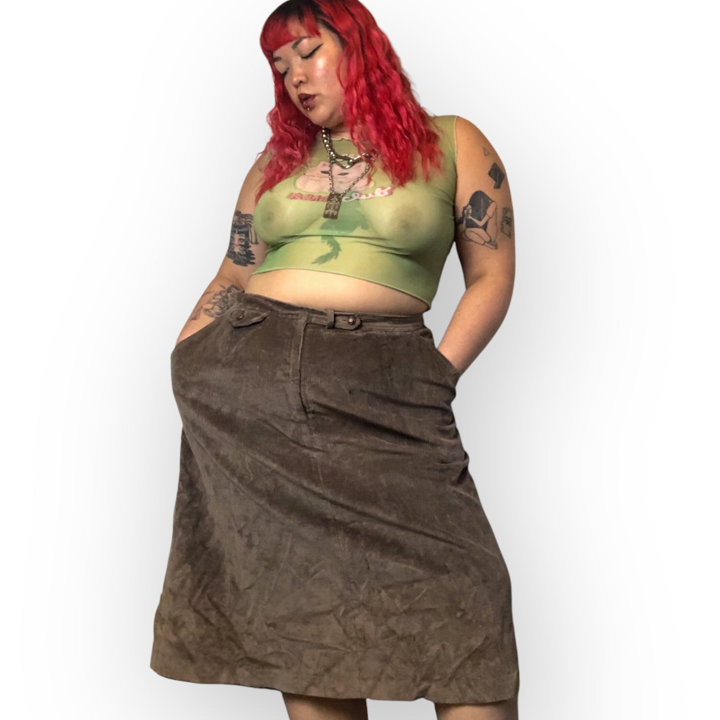 70’s Clubhouse II Light Brown Corduroy Skirt (2X)