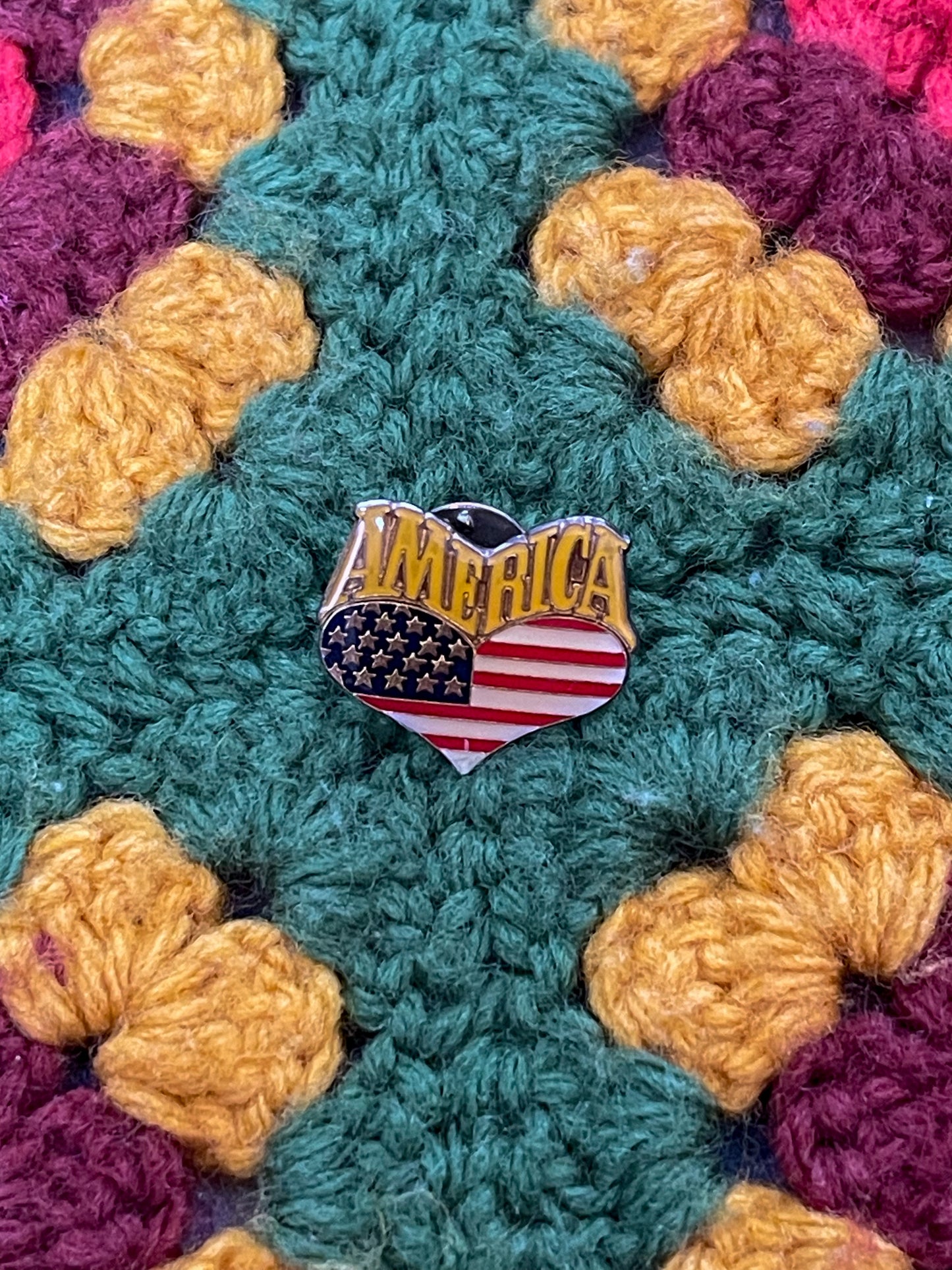 Vintage America Heart Enamel Pin