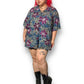 90’s/Y2K Hilo Hattie Blue and Purple Hawaiian Shirt (3X)
