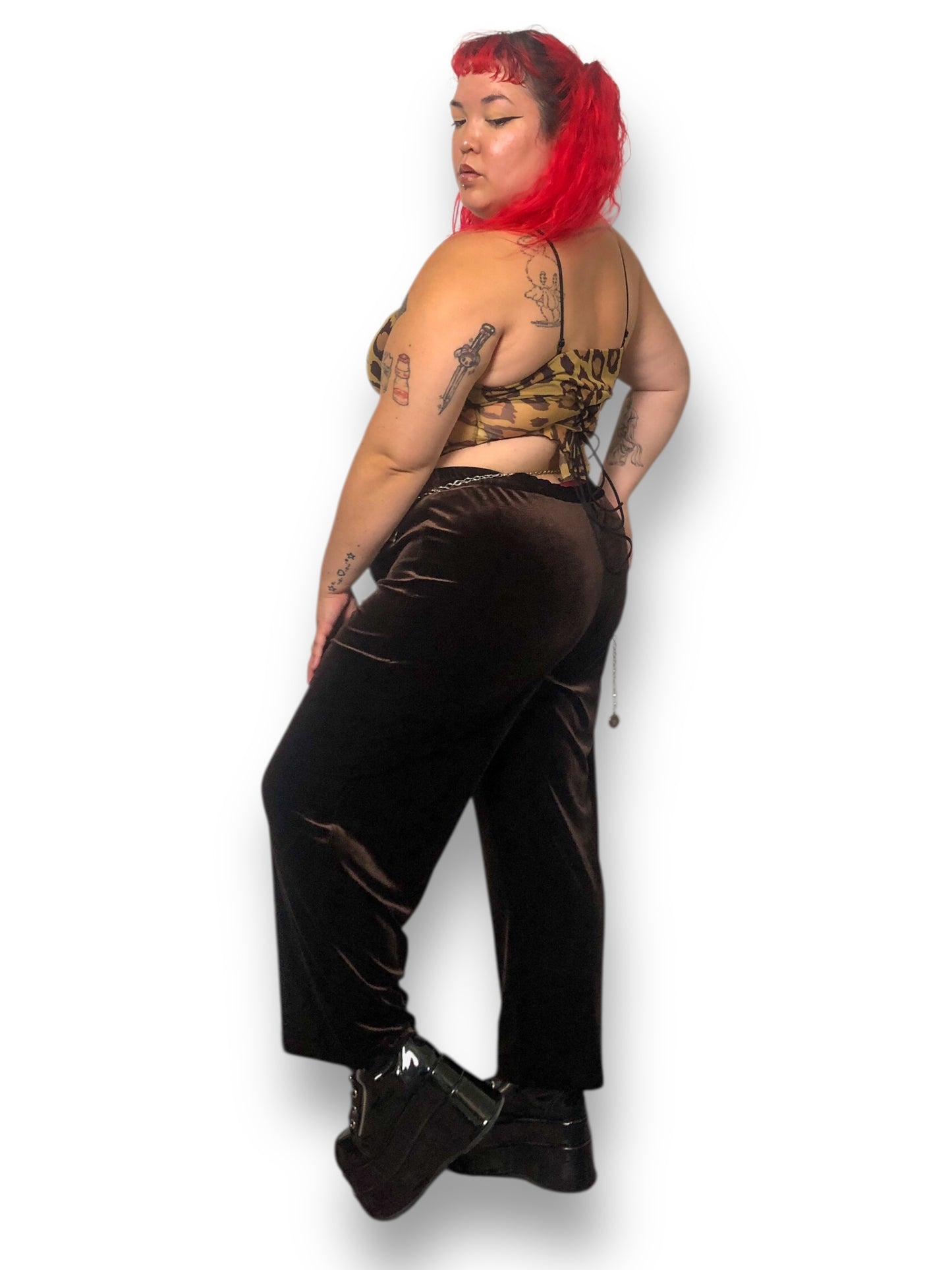 Y2K Dressbarn Brown Velvet Pants (2X/3X)