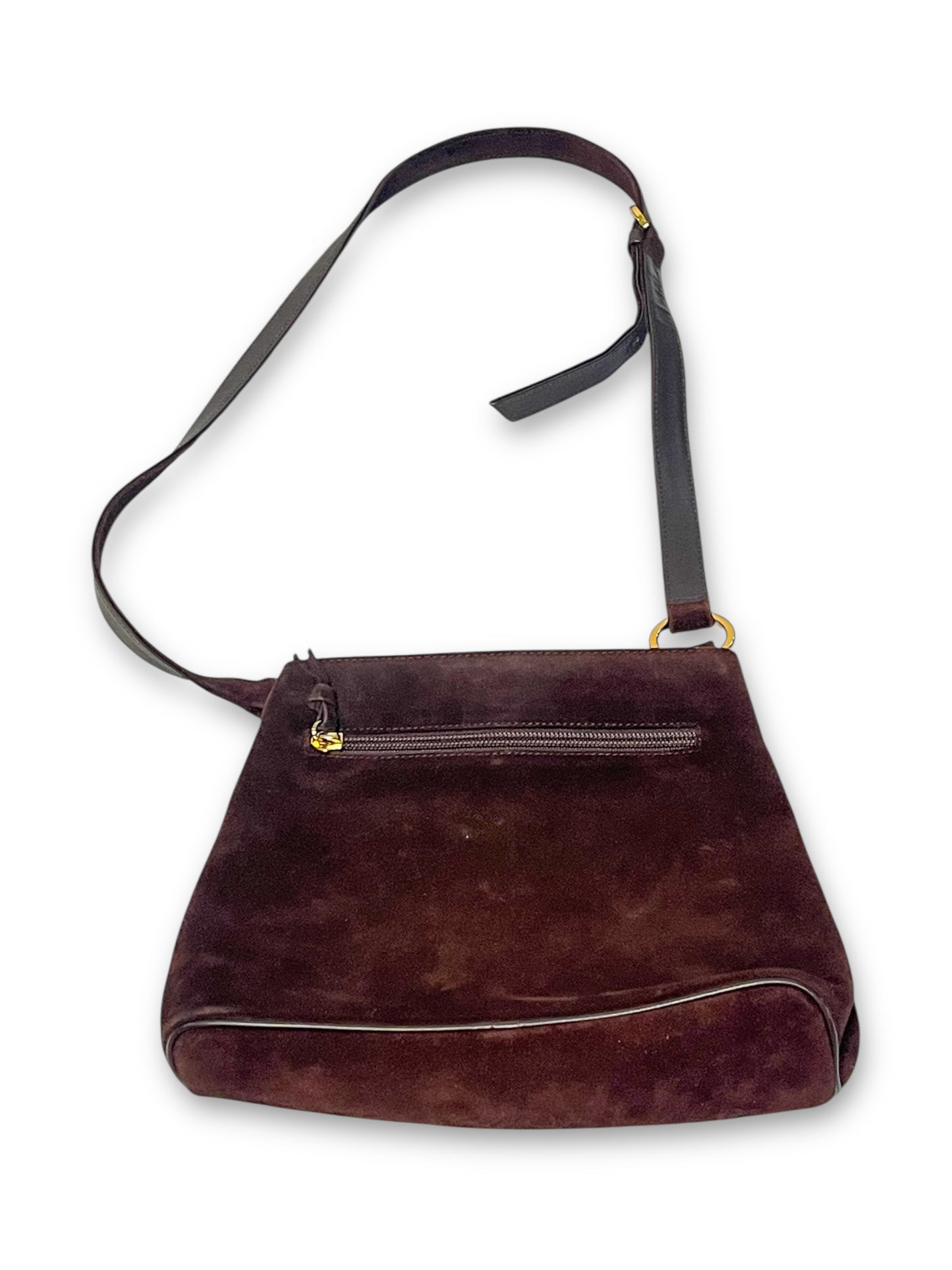90’s By Paloma Picasso Brown Suede Shoulder Bag