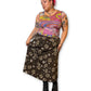90’s Brown Floral Print Skirt (L/XL/1X)