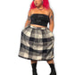 70’s Sag Harbor Black and White Tartan Plaid Skirt (2X)