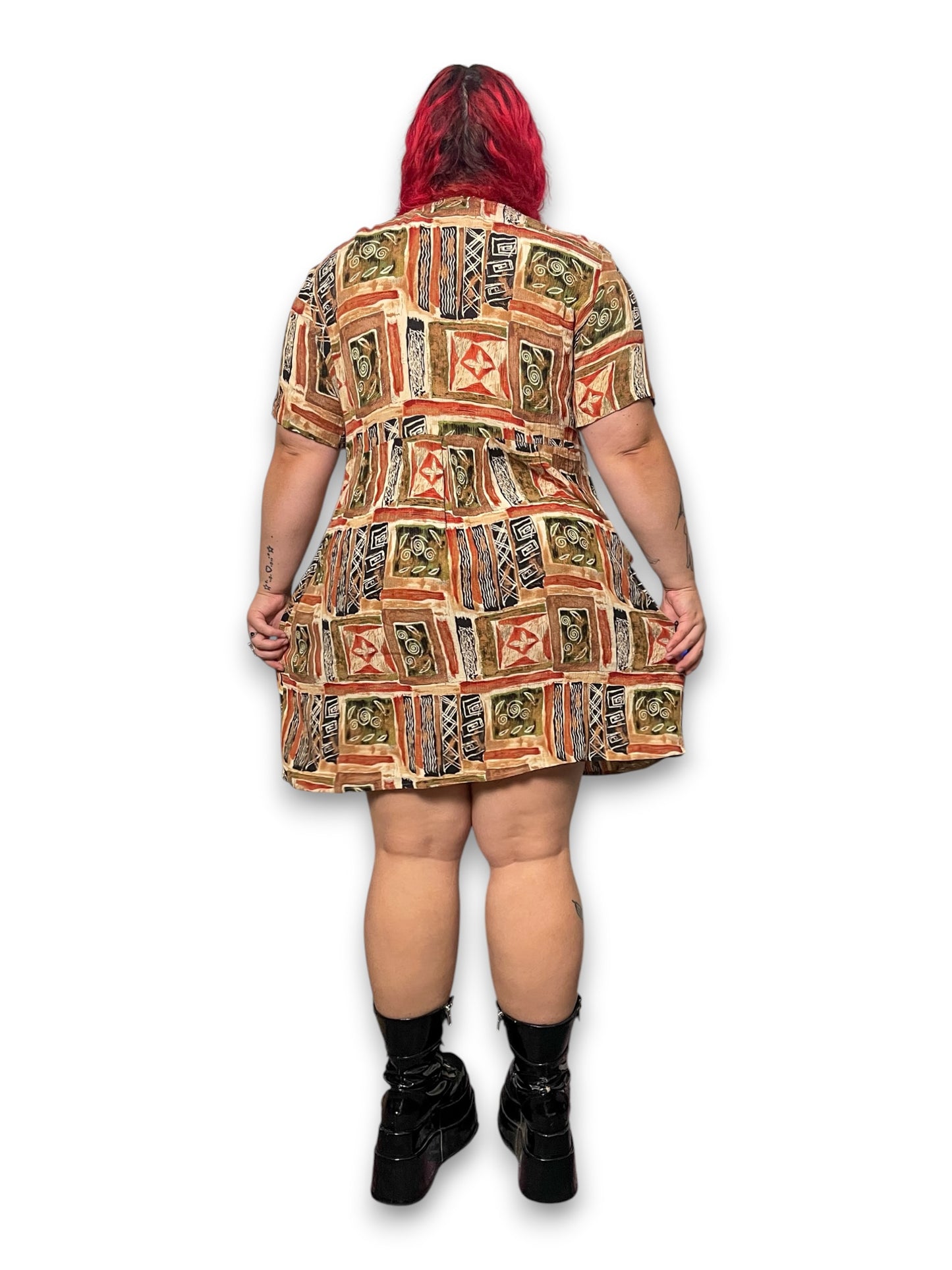 90’s/Y2K Boho Print Dress (XL/1X)