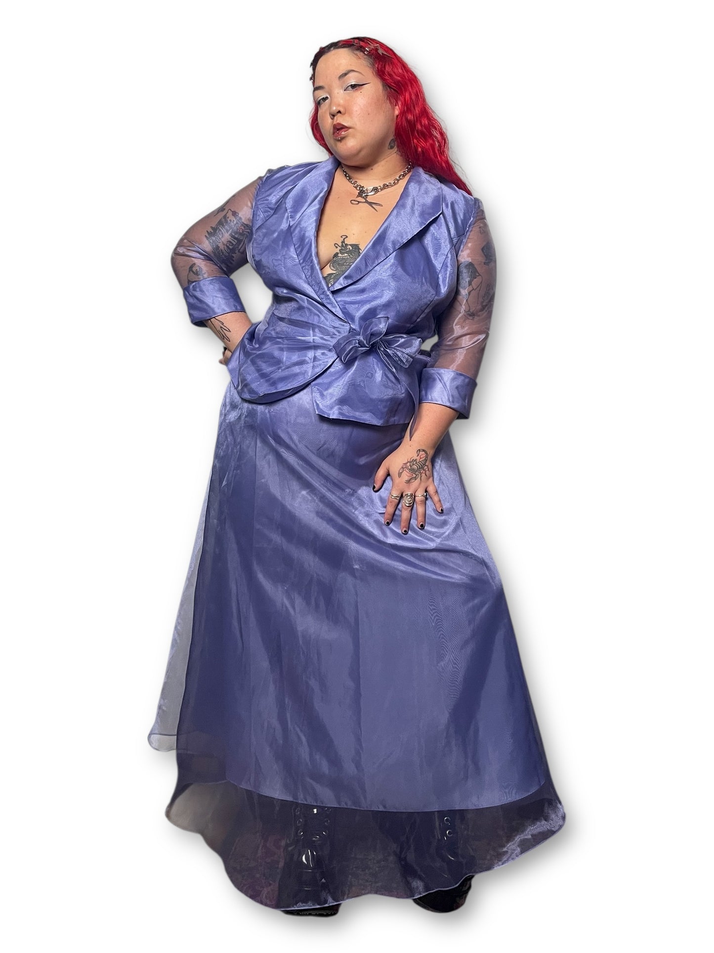 90’s Alex Evenings Lavender Organza 2-Piece Set (XL)