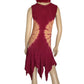 90’s Mamta Burgundy Bleach-Dyed Embroidered Dress (L)