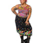 90’s/Y2K Black Floral Print Skirt (XL/1X)
