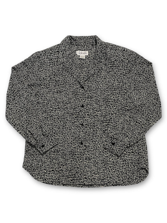 90’s Rafaella Black and White Print Blouse (L/XL)