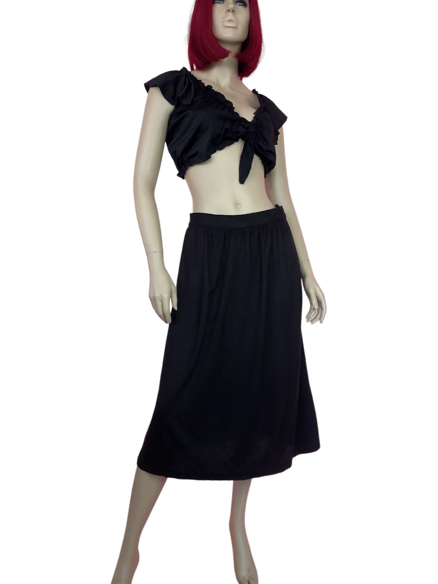 80’s Topics California Black A-Line Skirt (M/L)