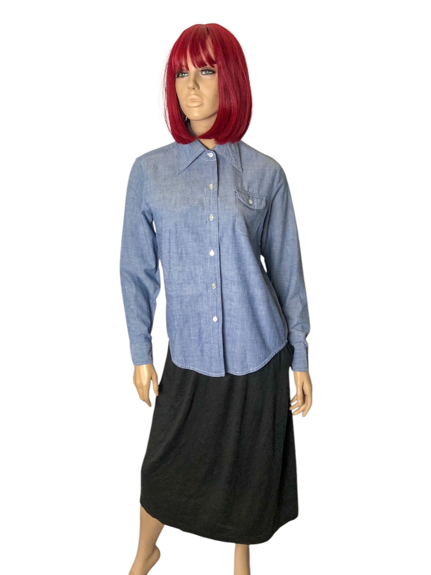 70’s/80’s Sail for Sears, Roebuck, and Co Blue Button Down Shirt (M)