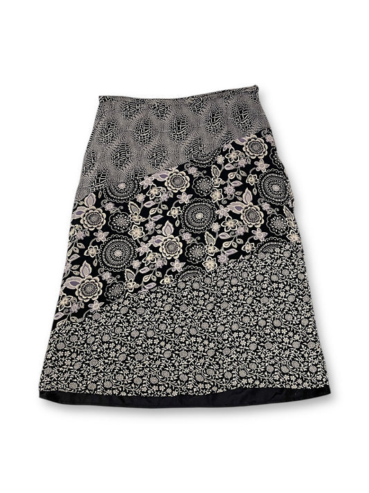 Y2K Floral Print Midi Skirt (M)
