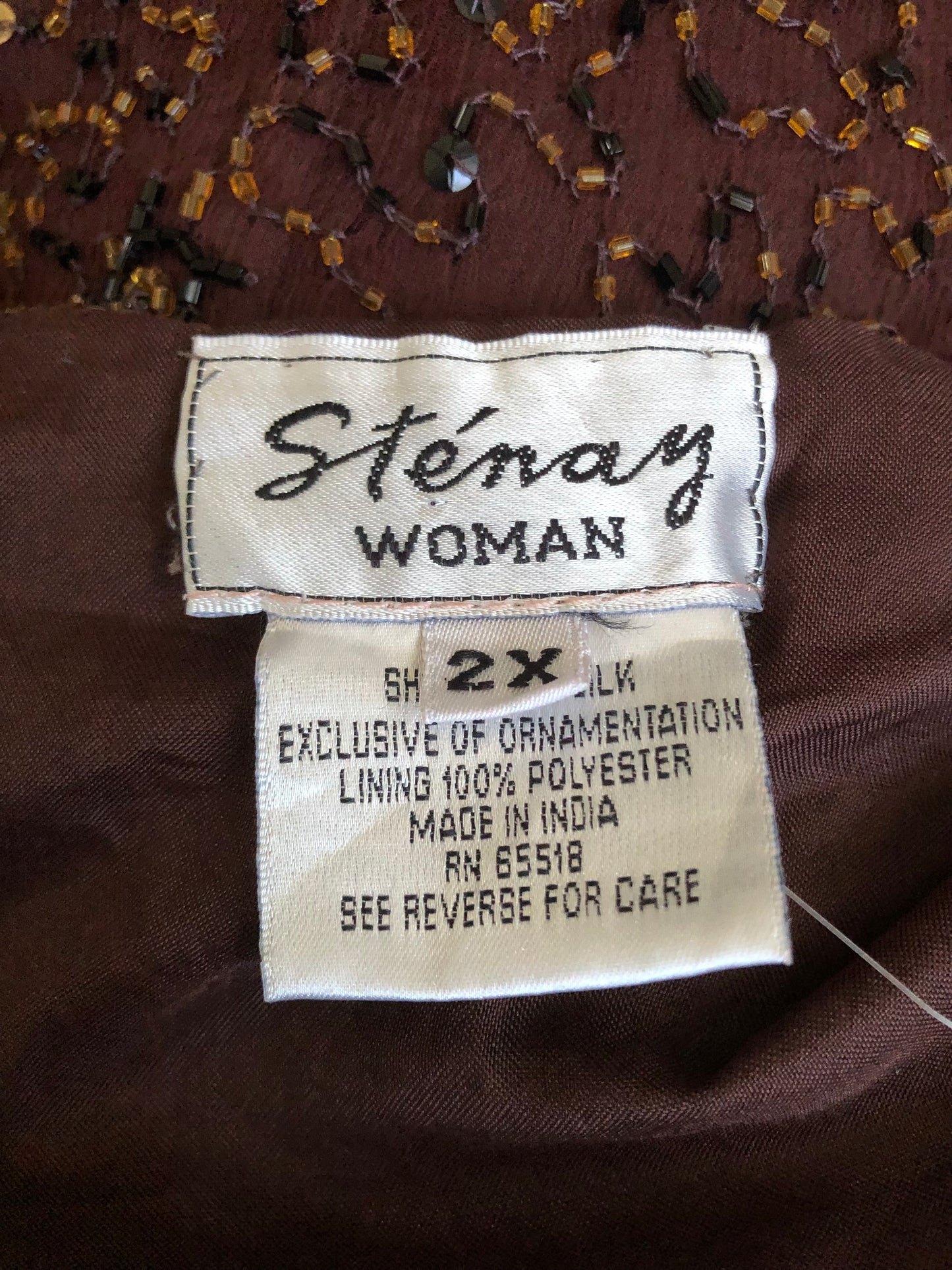 90’s Sténay Brown Beaded Cardigan (XL/2X)