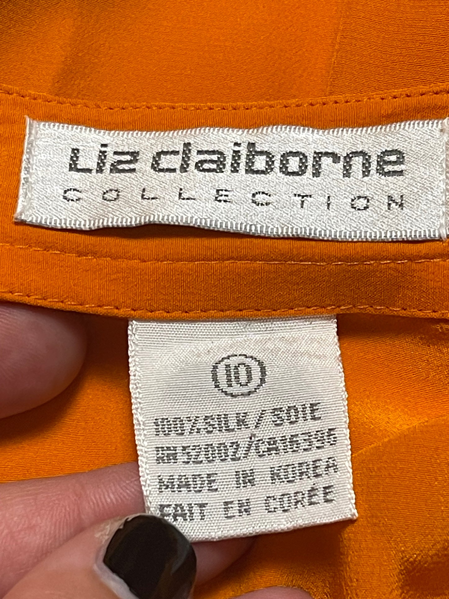 80’s Liz Claiborne Retro Orange Blouse (L/XL)