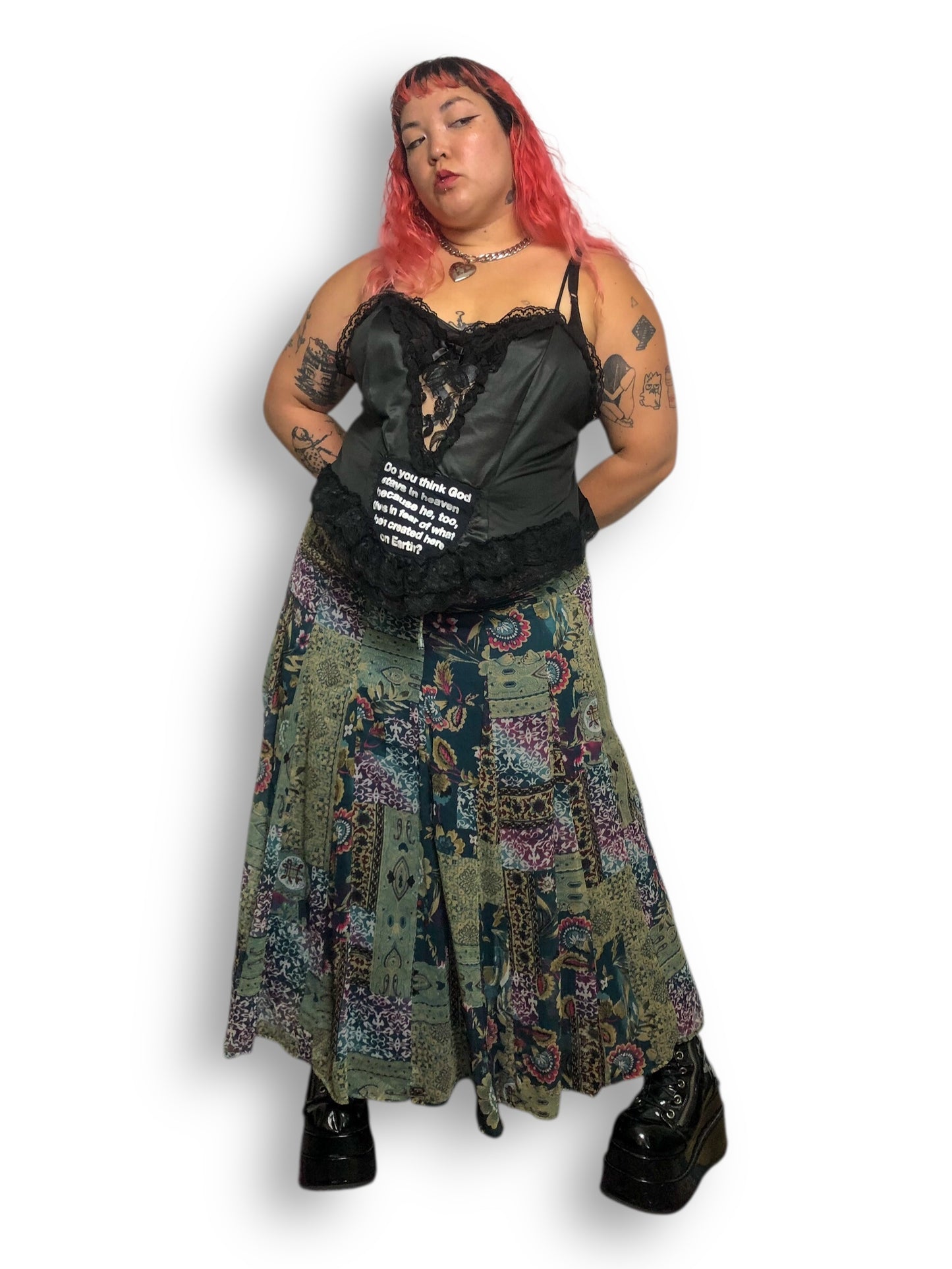 90’s/Y2K Floral Paisley Midi Skirt (2X/3X)