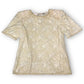 80’s/90’s Laurence Kazan White Floral Beaded Shirt (S)