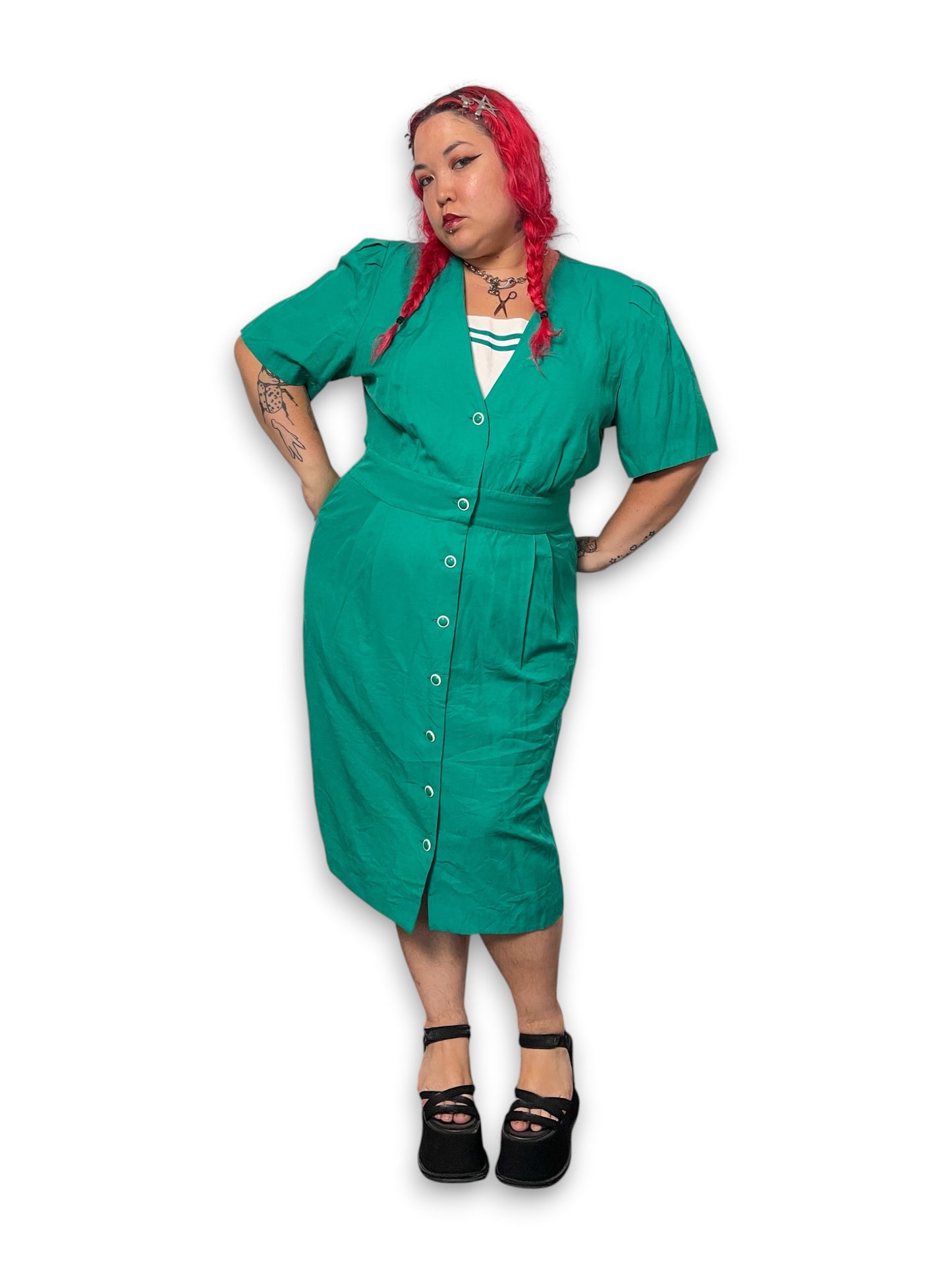 80’s/90’s Retro Pencil Dress (1X/2X)