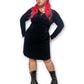 Y2K Black Velvet Long Sleeve Dress (XL/1X)