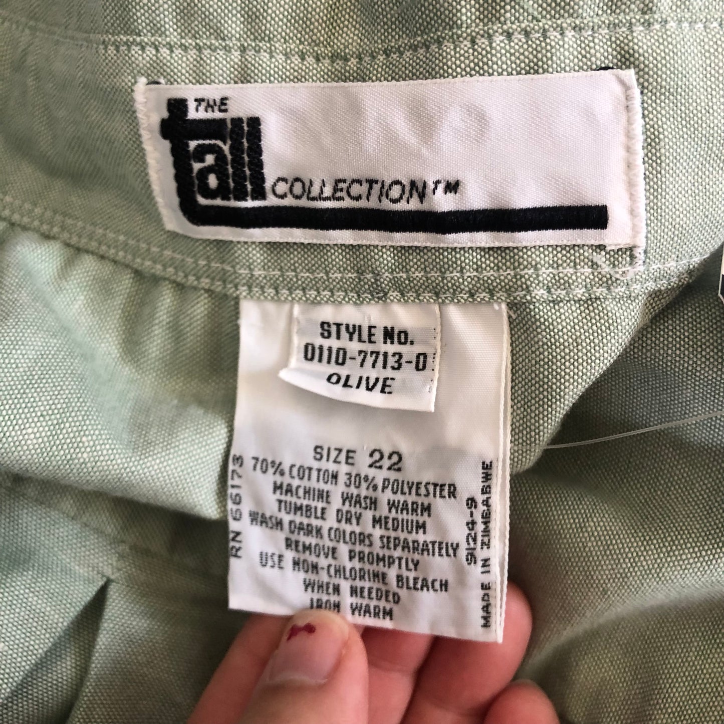 90’s/Y2K The Tall Collection Mint Green Button Down Shirt (2X)