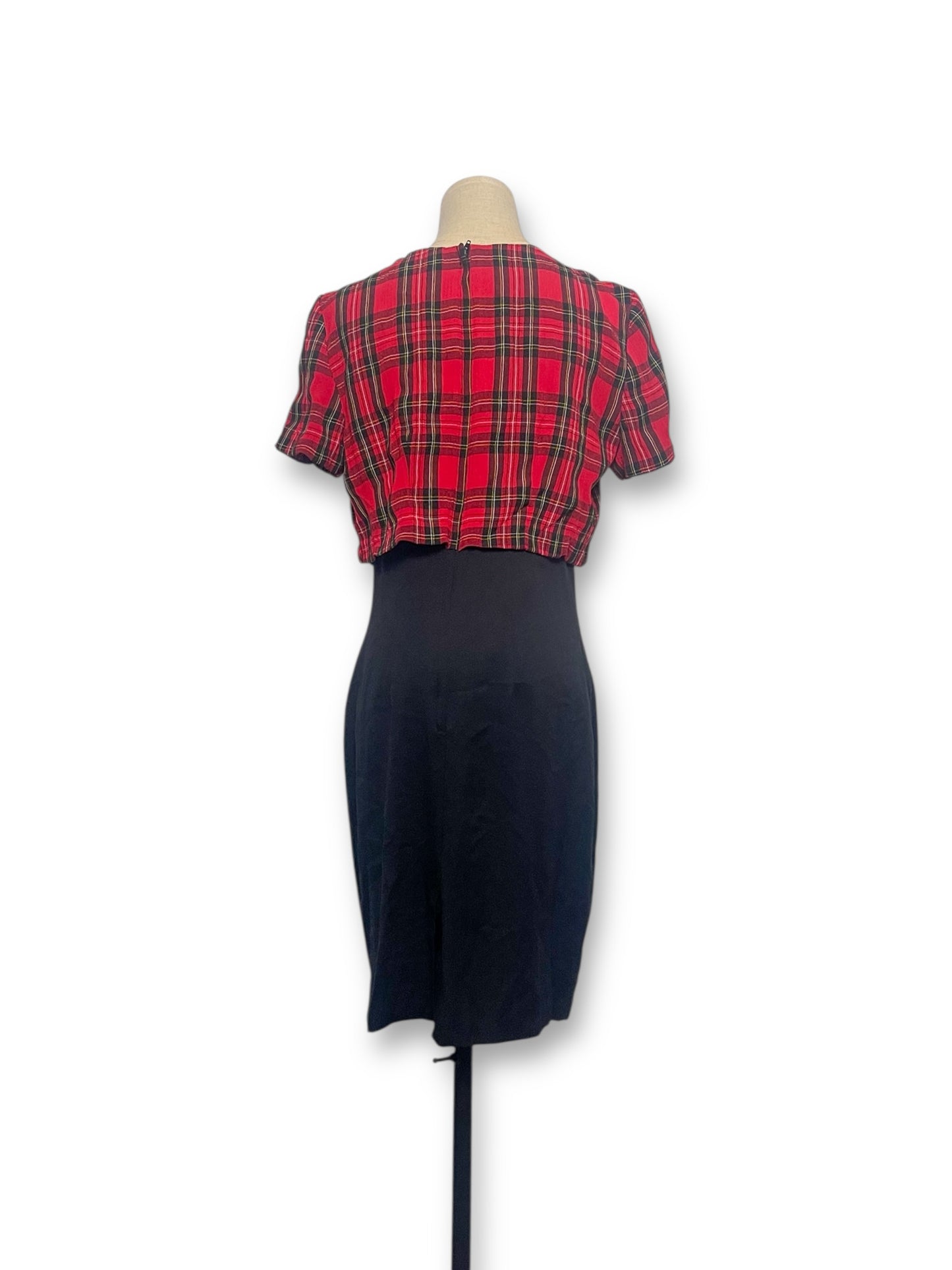 90’s Tartan Plaid Pencil Dress (XS/S)