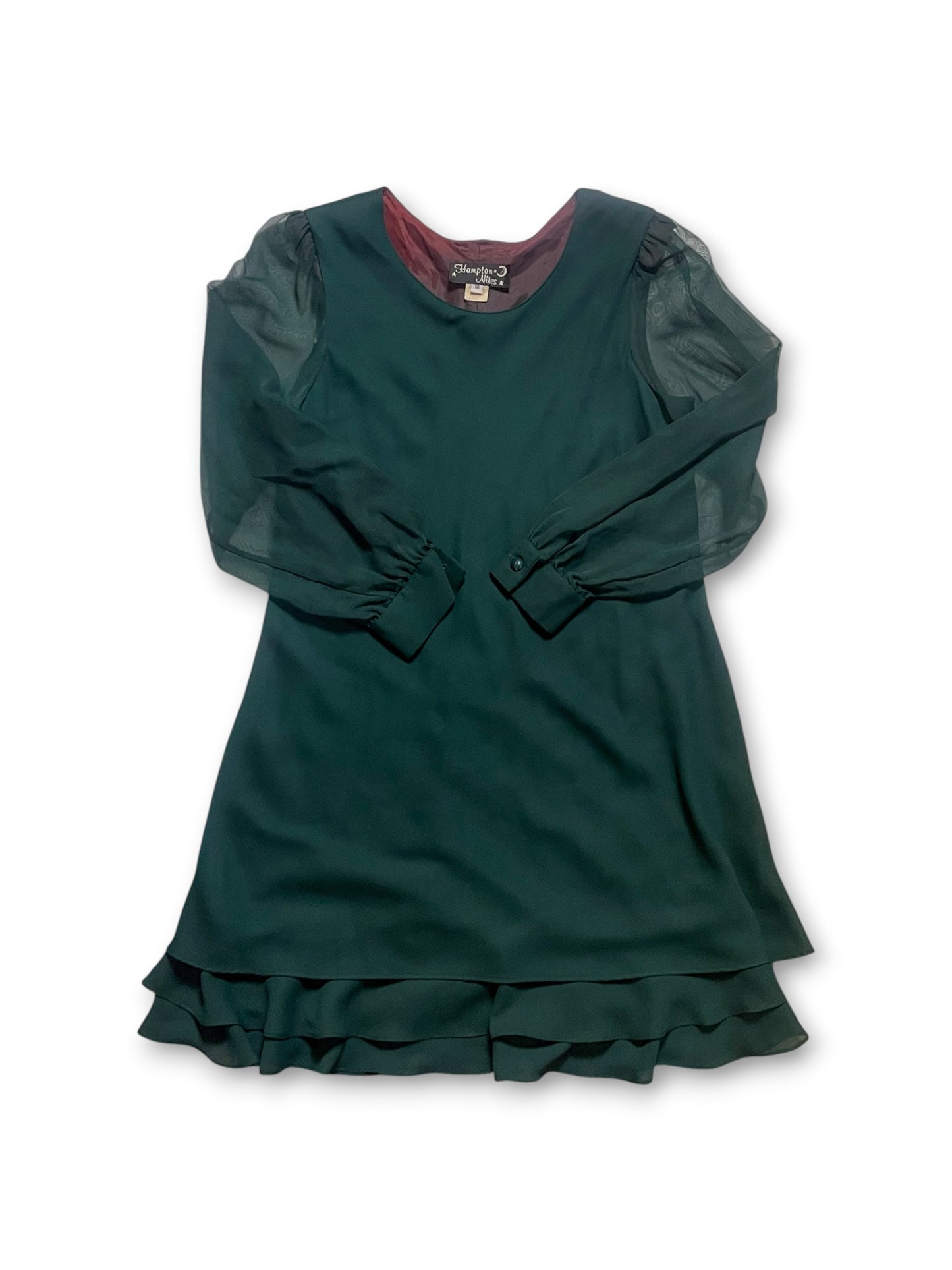 90’s Emerald Chiffon Dress (XL)