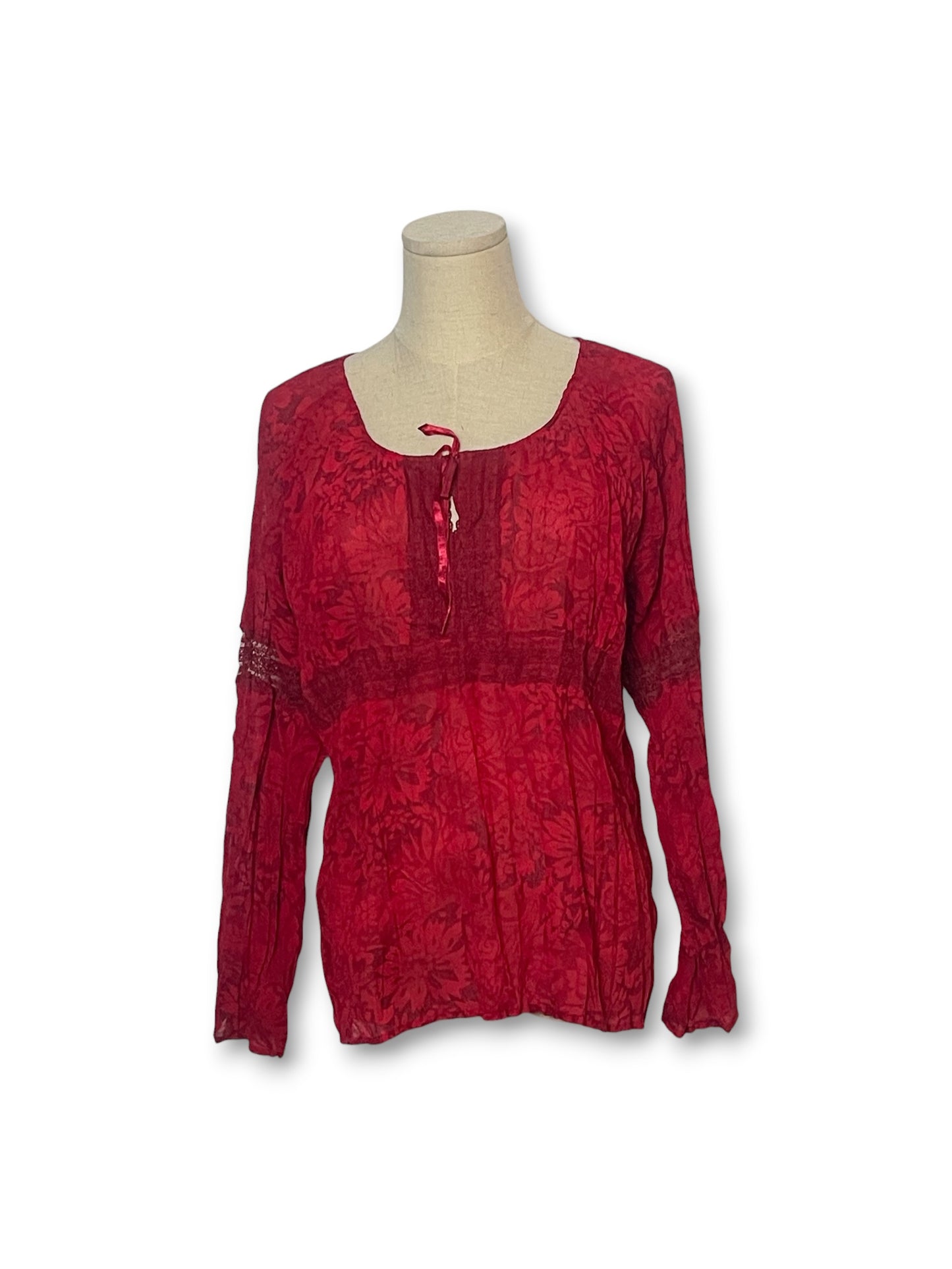 90’s/Y2K Floral Sheer Blouse (M)
