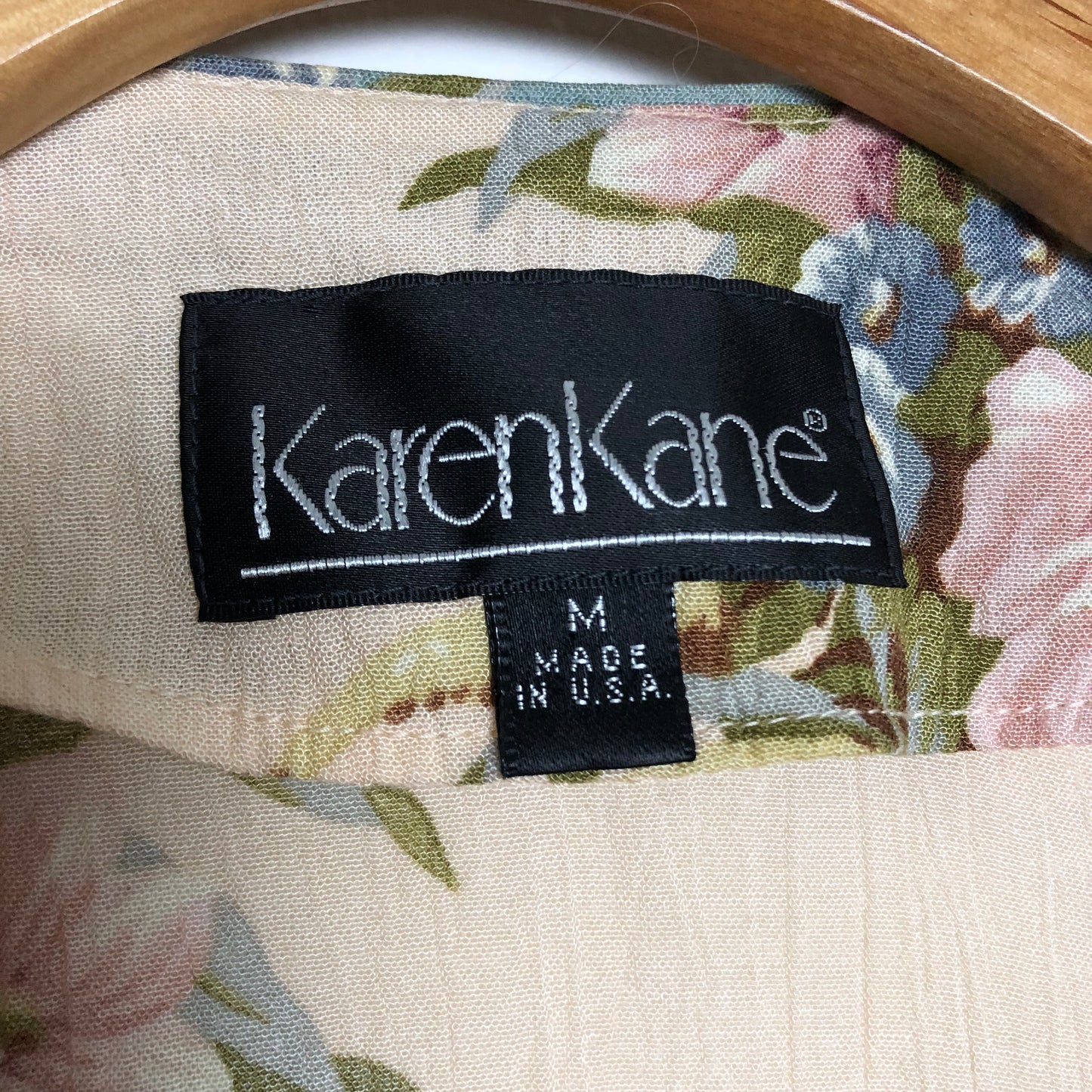 80’s Karen Kane Cream Floral Print Blazer (M)