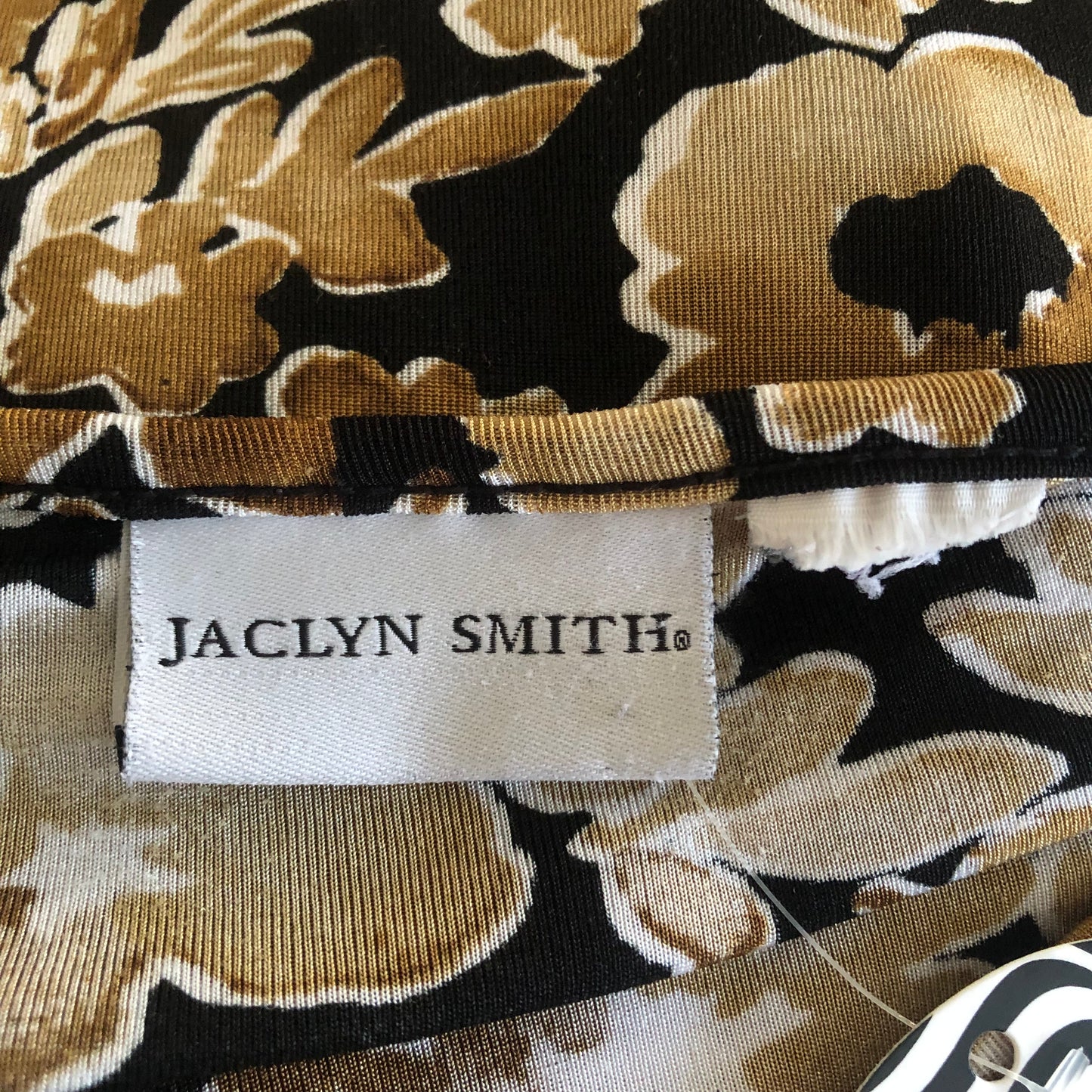 Y2K Jaclyn Smith Brown and Black Floral Print Shirt (2X)