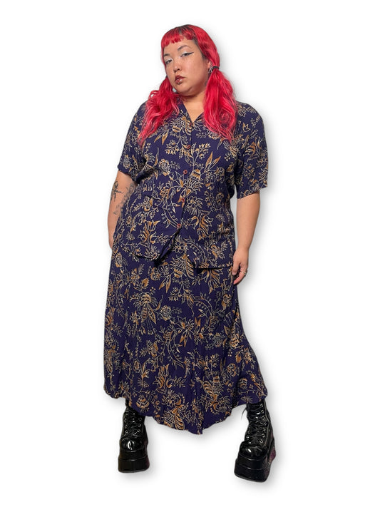 80’s/90’s Floral Print 2-Piece Set (2X)